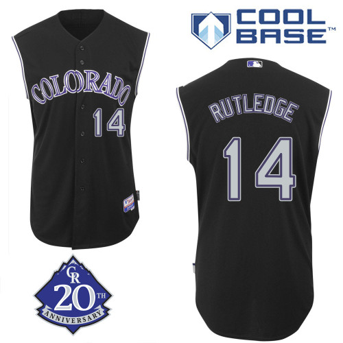 Josh Rutledge #14 Youth Baseball Jersey-Colorado Rockies Authentic Alternate 2 Black MLB Jersey